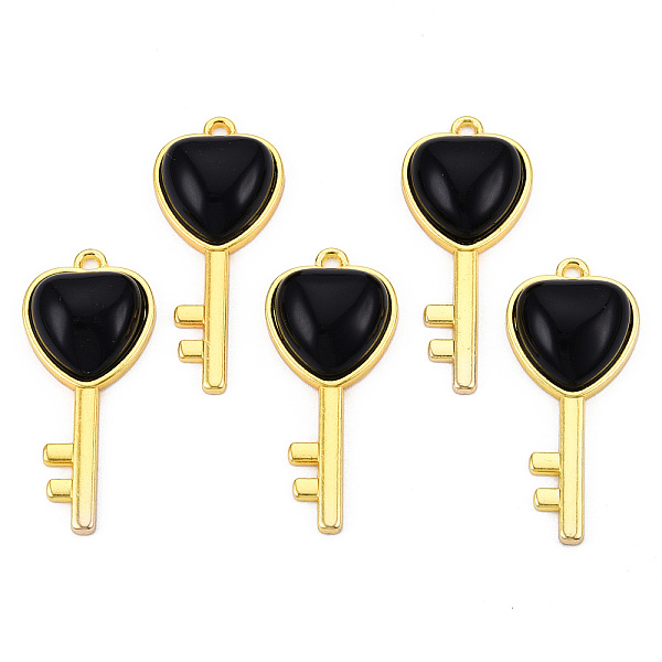 PandaHall Natural Black Obsidian Pendants, with Light Gold Plated Brass Findings, Key with Heart Charm, 38x17x6.5~7mm, Hole: 1.8mm Obsidian...
PandaHall Natural Black Obsidian Pendants, with Light Gold Plated Brass Findings, Key with Heart Charm, 38x17x6.5~7mm, Hole: 1.8mm Obsidian...