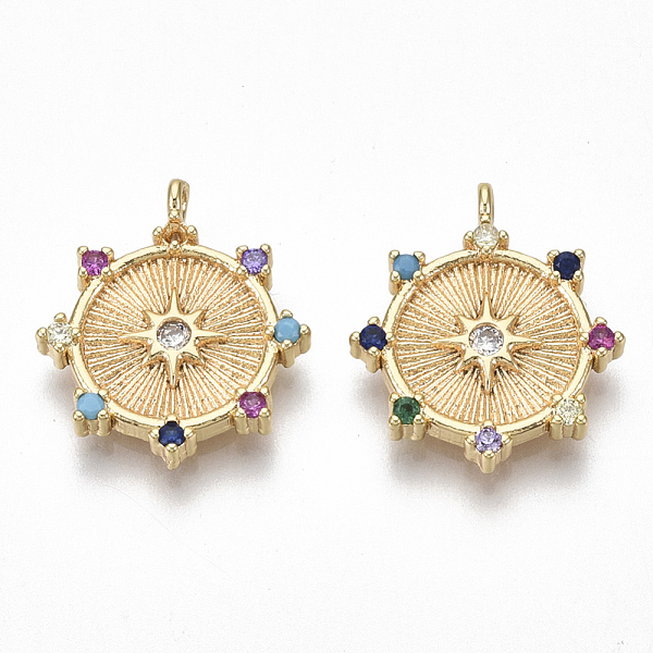 PandaHall Brass Micro Pave Cubic Zirconia Pendants, Flat Round, Nickel Free, Colorful, Real 18K Gold Plated, 17x10x2mm, Hole: 1.2mm...
PandaHall Brass Micro Pave Cubic Zirconia Pendants, Flat Round, Nickel Free, Colorful, Real 18K Gold Plated, 17x10x2mm, Hole: 1.2mm...