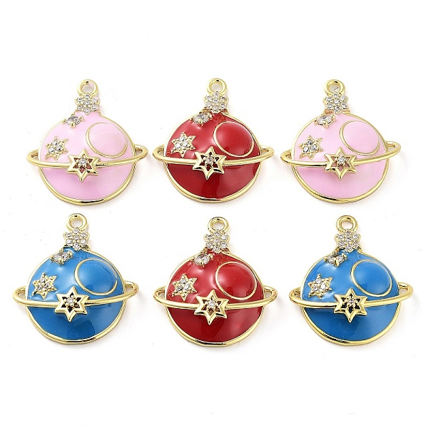 PandaHall Brass Micro Pave Clear Cubic Zirconia Pendants, with Enamel, Real 18K Gold Plated, Planet Charm, Mixed Color, 23.5x21x6.5mm, Hole..., Multicolor
PandaHall Brass Micro Pave Clear Cubic Zirconia Pendants, with Enamel, Real 18K Gold Plated, Planet Charm, Mixed Color, 23.5x21x6.5mm, Hole..., Multicolor