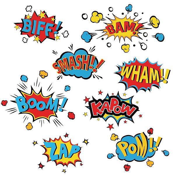 PandaHall SUPERDANT Superhero Comic Book Word Wall Stickers Biff Kapow Boom Smash Wham Text Wall Decal Wall Art Stickers for Themed Room...
PandaHall SUPERDANT Superhero Comic Book Word Wall Stickers Biff Kapow Boom Smash Wham Text Wall Decal Wall Art Stickers for Themed Room...