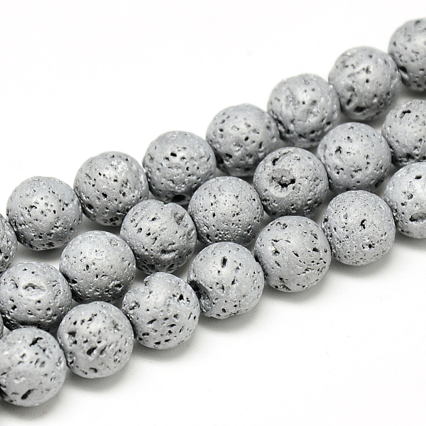 PandaHall Electroplate Natural Lava Rock Beads Strands, Matte Style, Round, Platinum Plated, 6~7mm, Hole: 1mm, about 60pcs/strand, 14.7~15.1...
PandaHall Electroplate Natural Lava Rock Beads Strands, Matte Style, Round, Platinum Plated, 6~7mm, Hole: 1mm, about 60pcs/strand, 14.7~15.1...