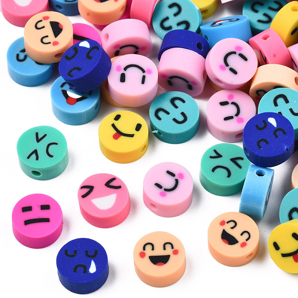 PandaHall Handmade Polymer Clay Beads, Flat Round with Expression, Mixed Color, 9~10x4~5mm, Hole: 1.6mm Polymer Clay Flat Round Multicolor
PandaHall Handmade Polymer Clay Beads, Flat Round with Expression, Mixed Color, 9~10x4~5mm, Hole: 1.6mm Polymer Clay Flat Round Multicolor