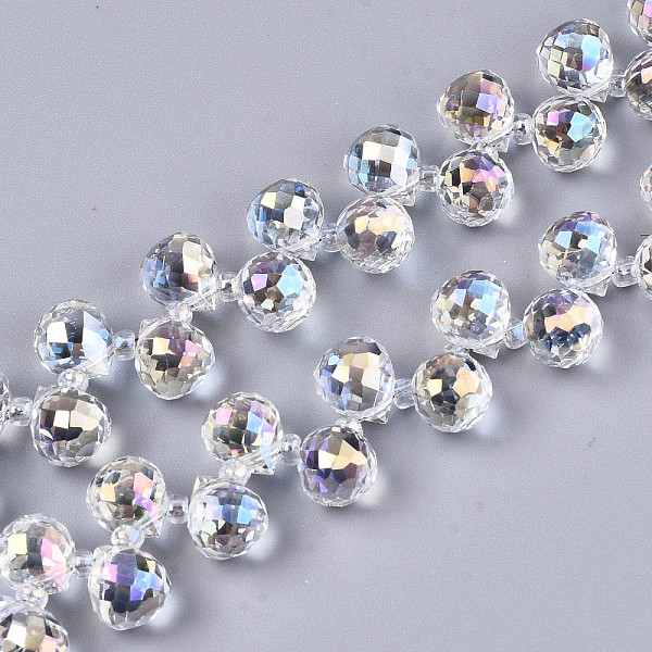PandaHall Transparent Glass Beads Strands, Top Drilled Beads, AB Color Plated, Faceted Teardrop, Clear, Teardrop: 9.5x8mm, Hole: 0.8mm...
PandaHall Transparent Glass Beads Strands, Top Drilled Beads, AB Color Plated, Faceted Teardrop, Clear, Teardrop: 9.5x8mm, Hole: 0.8mm...