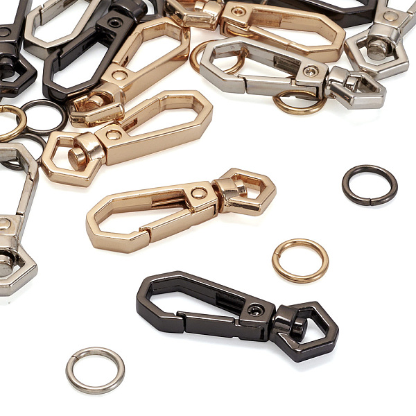 PandaHall 15Pcs 6 Colors Alloy Swivel Snap Hook Clasps, with 15Pcs 3 Colors Open Jump Ring, Mixed Color, Swivel Clasps: 38x14x6mm, Hole...
PandaHall 15Pcs 6 Colors Alloy Swivel Snap Hook Clasps, with 15Pcs 3 Colors Open Jump Ring, Mixed Color, Swivel Clasps: 38x14x6mm, Hole...