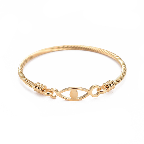 PandaHall 304 Stainless Steel Bangles, Evil Eye, Golden, 2-1/4 inchx2-1/8 inch(5.7x5.4cm) 304 Stainless Steel Evil Eye
PandaHall 304 Stainless Steel Bangles, Evil Eye, Golden, 2-1/4 inchx2-1/8 inch(5.7x5.4cm) 304 Stainless Steel Evil Eye