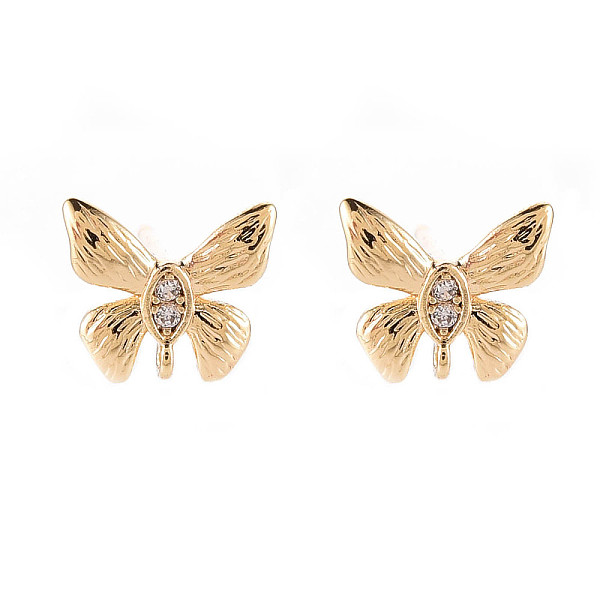 PandaHall Brass Micro Pave Clear Cubic Zirconia Stud Earrings Findings, Nickel Free, Butterfly, Real 18K Gold Plated, 8x9mm, Hole: 0.8mm...
PandaHall Brass Micro Pave Clear Cubic Zirconia Stud Earrings Findings, Nickel Free, Butterfly, Real 18K Gold Plated, 8x9mm, Hole: 0.8mm...