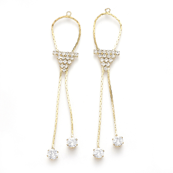 PandaHall Brass Chain Tassel Big Pendants, with Cubic Zirconia, Clear, Real 18K Gold Plated, 75x13x2mm, Hole: 1.5mm Brass Clear
PandaHall Brass Chain Tassel Big Pendants, with Cubic Zirconia, Clear, Real 18K Gold Plated, 75x13x2mm, Hole: 1.5mm Brass Clear