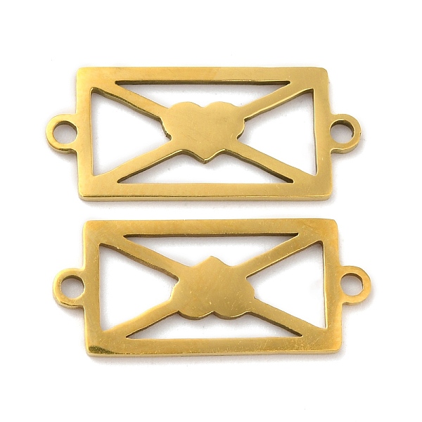 PandaHall 201 Stainless Steel Connector Charms, Envelope Links with Heart, Golden, 9x21x0.8mm, Hole: 1.5mm 201 Stainless Steel Heart
PandaHall 201 Stainless Steel Connector Charms, Envelope Links with Heart, Golden, 9x21x0.8mm, Hole: 1.5mm 201 Stainless Steel Heart