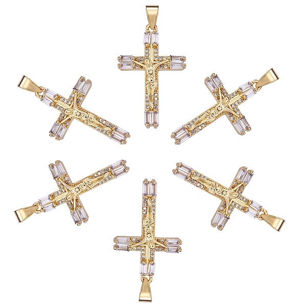 PandaHall 6Pcs Brass Micro Pave Clear Cubic Zirconia Pendants, Long-Lasting Plated, Crucifix Cross, Real 18K Gold Plated, 32x20x4.5mm, Hole...
PandaHall 6Pcs Brass Micro Pave Clear Cubic Zirconia Pendants, Long-Lasting Plated, Crucifix Cross, Real 18K Gold Plated, 32x20x4.5mm, Hole...