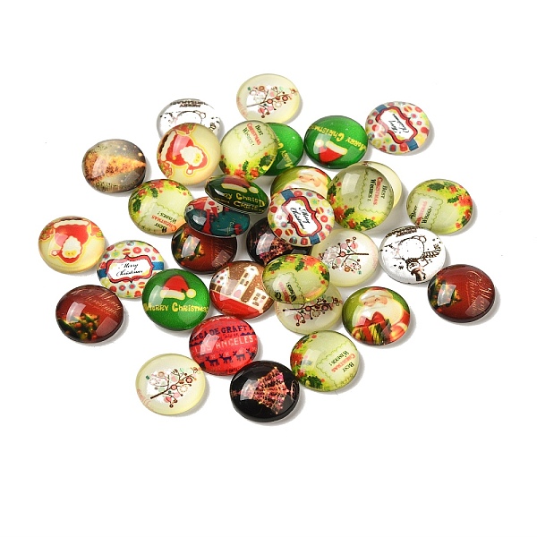 PandaHall Christmas Ornaments Half Round/Dome Christmas Photo Glass Cabochons, Mixed Color, 14x5mm Glass Half Round Multicolor
PandaHall Christmas Ornaments Half Round/Dome Christmas Photo Glass Cabochons, Mixed Color, 14x5mm Glass Half Round Multicolor