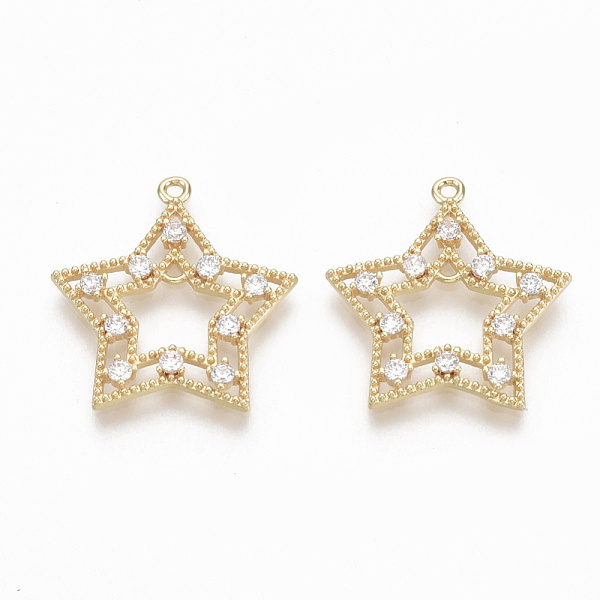 PandaHall Brass Micro Pave Clear Cubic Zirconia Links, Nickel Free, Star, Real 18K Gold Plated, 21x19.5x2mm, Hole: 1.2mm Brass+Cubic...
PandaHall Brass Micro Pave Clear Cubic Zirconia Links, Nickel Free, Star, Real 18K Gold Plated, 21x19.5x2mm, Hole: 1.2mm Brass+Cubic...