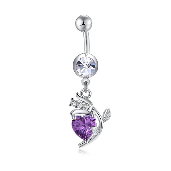 PandaHall Brass Cubic Zirconia Navel Ring, Belly Rings, with 304 Stainless Steel Bar, Cadmium Free & Lead Free, Flower, Medium Orchid, 43mm..., Purple
PandaHall Brass Cubic Zirconia Navel Ring, Belly Rings, with 304 Stainless Steel Bar, Cadmium Free & Lead Free, Flower, Medium Orchid, 43mm..., Purple