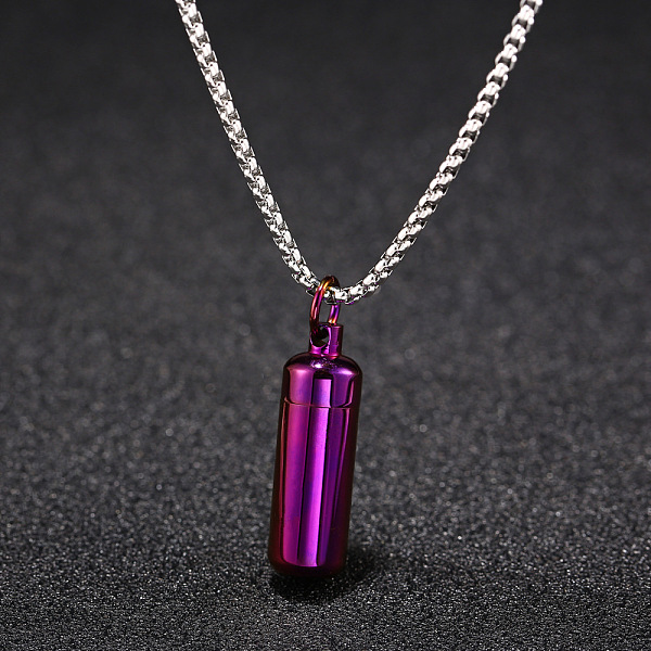 PandaHall 316L Stainless Steel Pill Shape Urn Ashes Pendant Necklace with Box Chains, Memorial Jewelry for Men Women, Purple, 23.62 inch...
PandaHall 316L Stainless Steel Pill Shape Urn Ashes Pendant Necklace with Box Chains, Memorial Jewelry for Men Women, Purple, 23.62 inch...