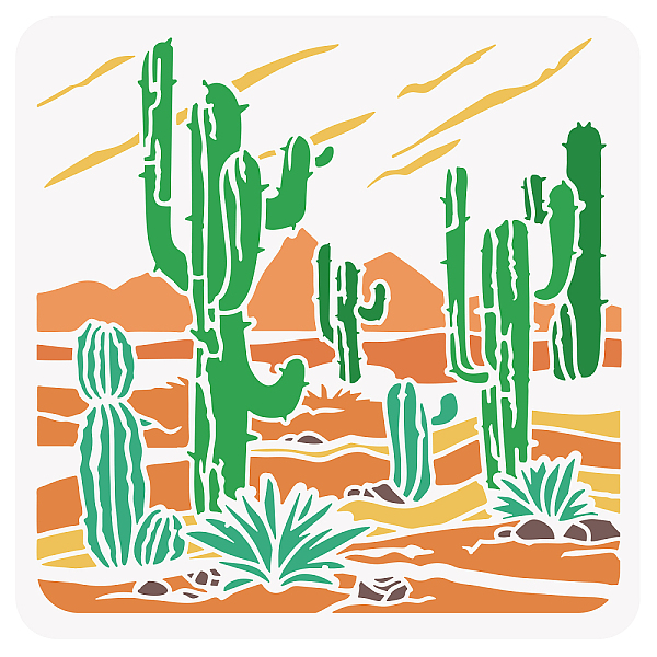 PandaHall BENECREAT Desert Cactus Stencil, 12x12" Desert Landscape Pattern Drawing Templates for Scrapbooking, Fabric, Floor Furniture, Wall...
PandaHall BENECREAT Desert Cactus Stencil, 12x12" Desert Landscape Pattern Drawing Templates for Scrapbooking, Fabric, Floor Furniture, Wall...