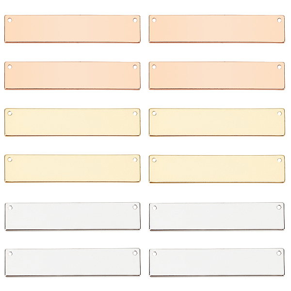 PandaHall Brass Links Connectors, Stamping Blank Tag, Rectangle, Mixed Color, 34x7mm, 3 colors, 4pcs/color, 12pcs/box Brass Rectangle
PandaHall Brass Links Connectors, Stamping Blank Tag, Rectangle, Mixed Color, 34x7mm, 3 colors, 4pcs/color, 12pcs/box Brass Rectangle