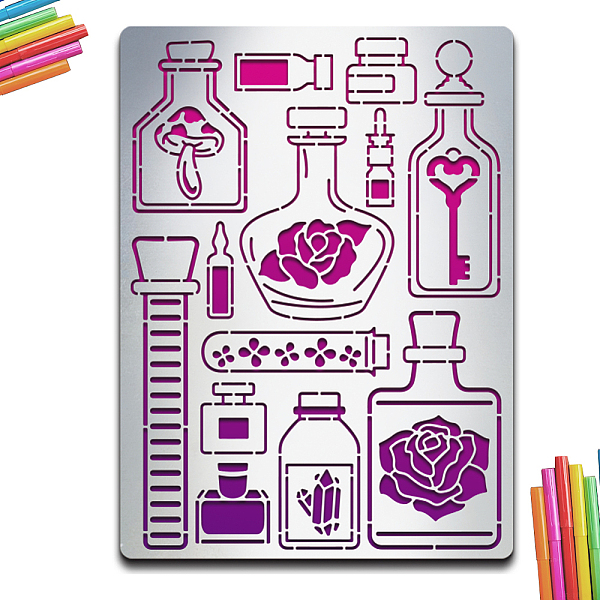 PandaHall MAYJOYDIY Potion Bottle Metal Stencil Journaling Metal Stencils Magic Mushroom Rose Vintage Key Diamond Stainless Steel Template...
PandaHall MAYJOYDIY Potion Bottle Metal Stencil Journaling Metal Stencils Magic Mushroom Rose Vintage Key Diamond Stainless Steel Template...
