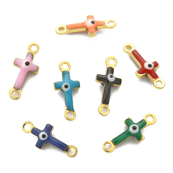 PandaHall 50Pcs Brass Enamel Connector Charms, Real 18K Gold Plated, Religion Cross with Evil Eye Pattern, Mixed Color, 5.5x13x3mm, Hole..., Multicolor
PandaHall 50Pcs Brass Enamel Connector Charms, Real 18K Gold Plated, Religion Cross with Evil Eye Pattern, Mixed Color, 5.5x13x3mm, Hole..., Multicolor