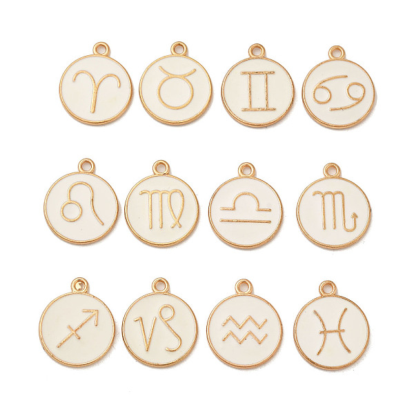 PandaHall 12Pcs Alloy Enamel Pendants, Flat Round with Constellation Sign, Light Gold, 21x17.8x2mm, Hole: 1.8mm Alloy+Enamel Flat Round
PandaHall 12Pcs Alloy Enamel Pendants, Flat Round with Constellation Sign, Light Gold, 21x17.8x2mm, Hole: 1.8mm Alloy+Enamel Flat Round