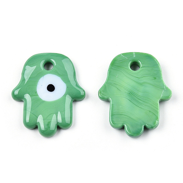 PandaHall Opaque Handmade Lampwork Pendants, Hamsa Hand with Evil Eye, Medium Sea Green, 35x29x4.5~5.5mm, Hole: 4mm Lampwork Palm
PandaHall Opaque Handmade Lampwork Pendants, Hamsa Hand with Evil Eye, Medium Sea Green, 35x29x4.5~5.5mm, Hole: 4mm Lampwork Palm