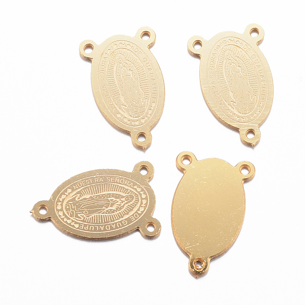 PandaHall Ion Plating(IP) 304 Stainless Steel Chandelier Component Links, 3 Loop Connectors, Oval with Virgin Mary, Golden, 14x9x0.8mm, Hole...
PandaHall Ion Plating(IP) 304 Stainless Steel Chandelier Component Links, 3 Loop Connectors, Oval with Virgin Mary, Golden, 14x9x0.8mm, Hole...