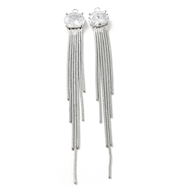 PandaHall Brass Chains Tassel Pendants, with Glass, Platinum, 87x10x4.5mm, Hole: 1.8mm Brass Clear
PandaHall Brass Chains Tassel Pendants, with Glass, Platinum, 87x10x4.5mm, Hole: 1.8mm Brass Clear