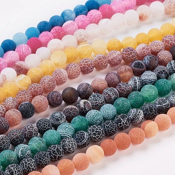 PandaHall Natural Crackle Agate Beads Strands, Dyed, Round, Grade A, Mixed Color, 8mm, Hole: 1mm, about 50pcs/strand, 14 inch Crackle Agate..., Multicolor
PandaHall Natural Crackle Agate Beads Strands, Dyed, Round, Grade A, Mixed Color, 8mm, Hole: 1mm, about 50pcs/strand, 14 inch Crackle Agate..., Multicolor