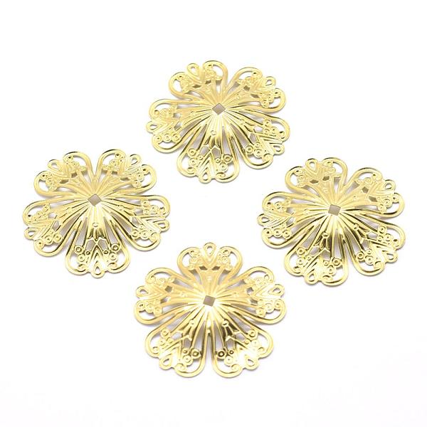 PandaHall Brass Filigree Joiners, Lead Free & Cadmium Free & Nickel Free, Flower, Raw(Unplated), 32x32x4mm, Hole: 2x2mm Brass Flower
PandaHall Brass Filigree Joiners, Lead Free & Cadmium Free & Nickel Free, Flower, Raw(Unplated), 32x32x4mm, Hole: 2x2mm Brass Flower