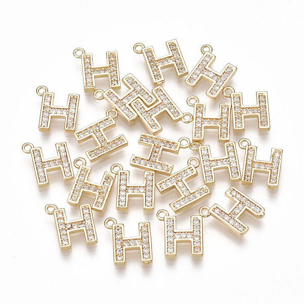PandaHall Brass Cubic Zirconia Charms, Letter, Clear, Real 18K Gold Plated, Letter.H, 10x9x1.5mm, Hole: 1mm Brass+Cubic Zirconia Letter H...
PandaHall Brass Cubic Zirconia Charms, Letter, Clear, Real 18K Gold Plated, Letter.H, 10x9x1.5mm, Hole: 1mm Brass+Cubic Zirconia Letter H...