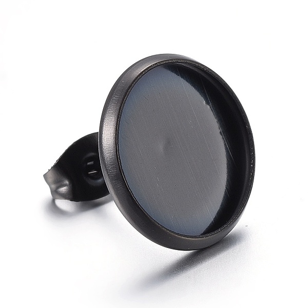 PandaHall Stainless Steel Stud Earring Settings, Flat Round, Electrophoresis Black, Tray: 12mm, 14mm, Pin: 0.7mm Stainless Steel Flat Round
PandaHall Stainless Steel Stud Earring Settings, Flat Round, Electrophoresis Black, Tray: 12mm, 14mm, Pin: 0.7mm Stainless Steel Flat Round