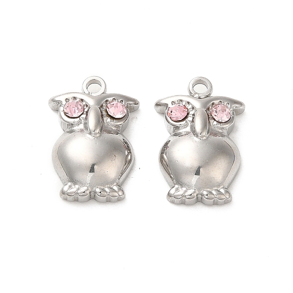 PandaHall 304 Stainless Steel Pendants, with Rhinestone, Owl Charms, Light Rose, 15.5x10.5x4mm, Hole: 1.6mm Stainless Steel+Rhinestone Owl..., Pink
PandaHall 304 Stainless Steel Pendants, with Rhinestone, Owl Charms, Light Rose, 15.5x10.5x4mm, Hole: 1.6mm Stainless Steel+Rhinestone Owl..., Pink
