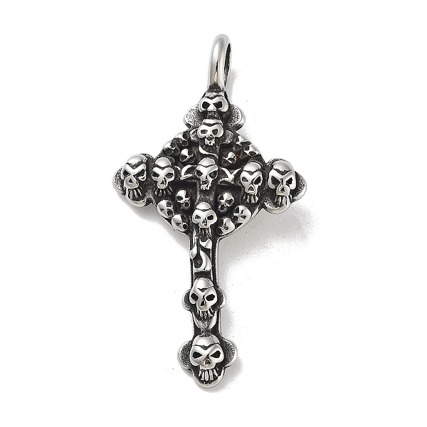 PandaHall 304 Stainless Steel Big Pendants, Antique Silver, Cross with Skull, 55x29x4.5mm, Hole: 7.5x7mm 304 Stainless Steel Cross
PandaHall 304 Stainless Steel Big Pendants, Antique Silver, Cross with Skull, 55x29x4.5mm, Hole: 7.5x7mm 304 Stainless Steel Cross