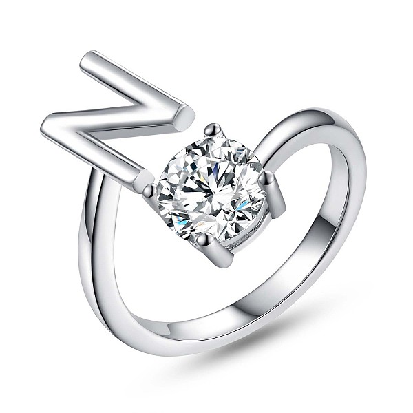 PandaHall Rhodium Plated 925 Sterling Silver Initial Letter Open Cuff Ring, Clear Cubic Zirconia Ring for Women, Platinum, Letter.N, US Size...
PandaHall Rhodium Plated 925 Sterling Silver Initial Letter Open Cuff Ring, Clear Cubic Zirconia Ring for Women, Platinum, Letter.N, US Size...