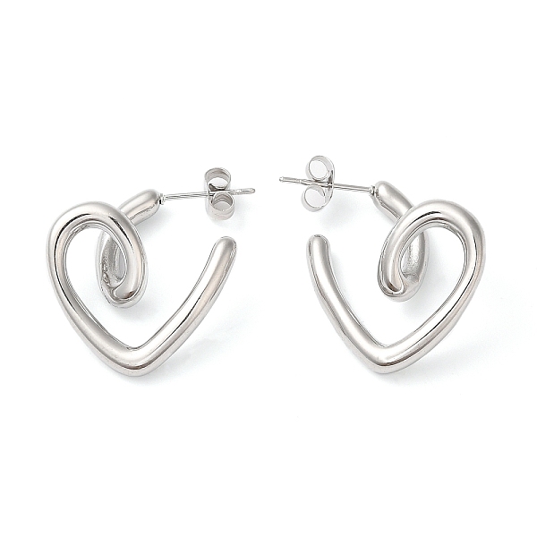 PandaHall 304 Stainless Steel Heart Stud Earrings, Stainless Steel Color, 24x9mm 304 Stainless Steel Heart
PandaHall 304 Stainless Steel Heart Stud Earrings, Stainless Steel Color, 24x9mm 304 Stainless Steel Heart