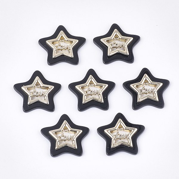 PandaHall Opaque Acrylic Pendants, with Alloy Findings, Star with Word Love, Light Gold, Black, 29x30x4mm, Hole: 2mm Alloy+Acrylic Star...
PandaHall Opaque Acrylic Pendants, with Alloy Findings, Star with Word Love, Light Gold, Black, 29x30x4mm, Hole: 2mm Alloy+Acrylic Star...