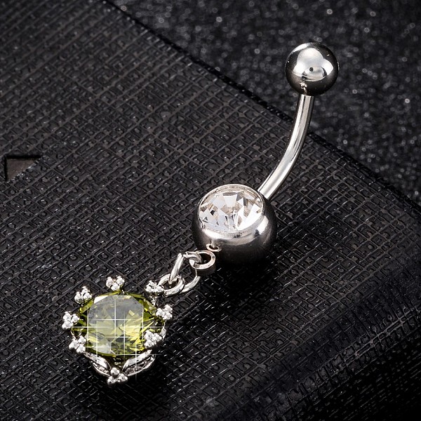 PandaHall Piercing Jewelry, Brass Cubic Zirciona Navel Ring, Belly Rings, with Surgical Stainless Steel Bar, Cadmium Free & Lead Free..., Green
PandaHall Piercing Jewelry, Brass Cubic Zirciona Navel Ring, Belly Rings, with Surgical Stainless Steel Bar, Cadmium Free & Lead Free..., Green