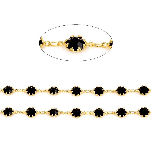 PandaHall 3.28 Feet Handmade Brass Link Chains, with Glass Faceted Rhinestone, Soldered, Long-Lasting Plated, Flower, Real 18K Gold Plated..., Black
PandaHall 3.28 Feet Handmade Brass Link Chains, with Glass Faceted Rhinestone, Soldered, Long-Lasting Plated, Flower, Real 18K Gold Plated..., Black