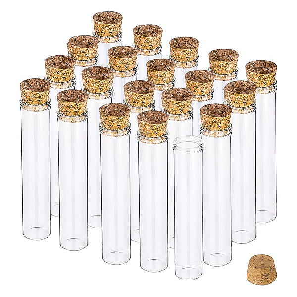 PandaHall Empty Glass Bottles, with Wood Cover, Wishing Bottle, Clear, 2x13.35cm, capacity: about 30ml, 20pcs/box Glass Column Clear
PandaHall Empty Glass Bottles, with Wood Cover, Wishing Bottle, Clear, 2x13.35cm, capacity: about 30ml, 20pcs/box Glass Column Clear