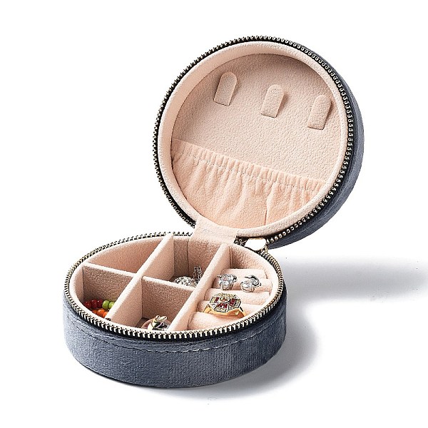 PandaHall Rpund Velvet Jewelry Storage Zipper Boxes, Portable Travel Jewelry Organizer Case for Rings, Earrings, Necklaces, Bracelets..., Gray
PandaHall Rpund Velvet Jewelry Storage Zipper Boxes, Portable Travel Jewelry Organizer Case for Rings, Earrings, Necklaces, Bracelets..., Gray