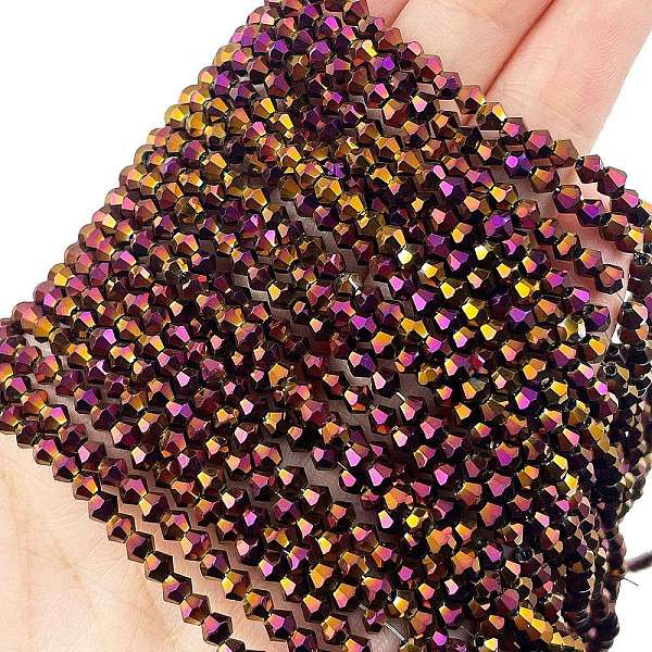 PandaHall Transparent Electroplate Glass Beads Strands, Full Plated, Faceted, Bicone, Purple Plated, 3.5x3mm, Hole: 0.8mm, about...
PandaHall Transparent Electroplate Glass Beads Strands, Full Plated, Faceted, Bicone, Purple Plated, 3.5x3mm, Hole: 0.8mm, about...