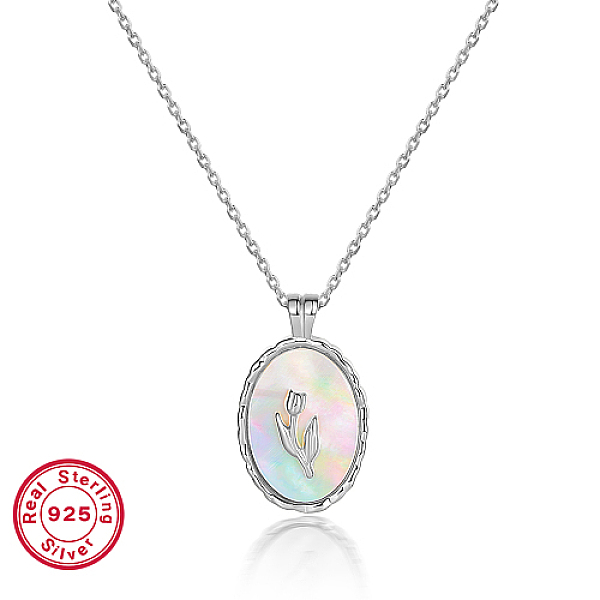 PandaHall Natural White Shell Oval with Flower Pendant Necklace with Rhodium Plated 925 Sterling Silver Chains, Platinum, 15.35 inch(39cm)...
PandaHall Natural White Shell Oval with Flower Pendant Necklace with Rhodium Plated 925 Sterling Silver Chains, Platinum, 15.35 inch(39cm)...