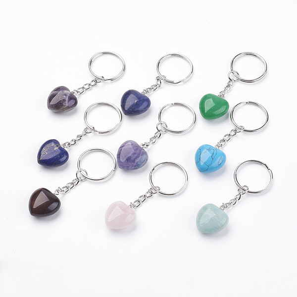 PandaHall Natural & Synthetic Gemstone Keychain, with Platinum Iron Findings, Heart, 72mm Mixed Stone Heart Multicolor
PandaHall Natural & Synthetic Gemstone Keychain, with Platinum Iron Findings, Heart, 72mm Mixed Stone Heart Multicolor