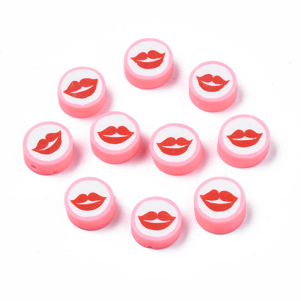 PandaHall Handmade Polymer Clay Beads, Flat Round with Mouth, Pink, 9.5~10x4~4.5mm, Hole: 1.6mm Polymer Clay Flat Round Pink
PandaHall Handmade Polymer Clay Beads, Flat Round with Mouth, Pink, 9.5~10x4~4.5mm, Hole: 1.6mm Polymer Clay Flat Round Pink