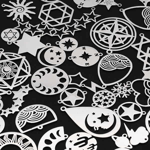 PandaHall 201 Stainless Steel Pendants and Links Connectors, Mixed Shapes, Laser Cut, Stainless Steel Color, 9.5~48x9.5~47.5x1~1.8mm, Hole...
PandaHall 201 Stainless Steel Pendants and Links Connectors, Mixed Shapes, Laser Cut, Stainless Steel Color, 9.5~48x9.5~47.5x1~1.8mm, Hole...