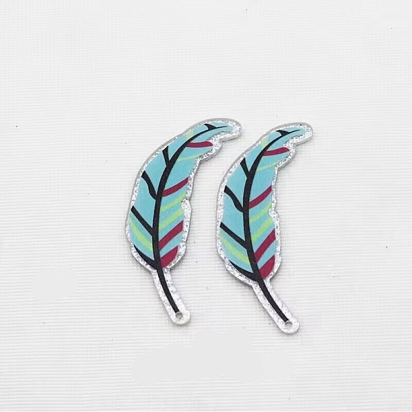 PandaHall Acrylic Pendants, with Glitter Powder, Feather, Pale Turquoise, 55x22x2mm, Hole: 1.8mm Acrylic Feather
PandaHall Acrylic Pendants, with Glitter Powder, Feather, Pale Turquoise, 55x22x2mm, Hole: 1.8mm Acrylic Feather