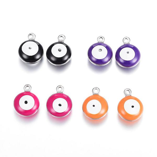 PandaHall 304 Stainless Steel Enamel Charms, Flat Round with Evil Eye, Stainless Steel Color, Mixed Color, 13x10x6mm, Hole: 1.5mm Stainless..., Multicolor
PandaHall 304 Stainless Steel Enamel Charms, Flat Round with Evil Eye, Stainless Steel Color, Mixed Color, 13x10x6mm, Hole: 1.5mm Stainless..., Multicolor