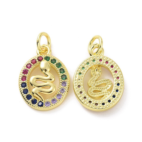 PandaHall Brass Micro Pave Colorful Cubic Zirconia Pendants, with Jump Ring, Oval with Snake Charms, Real 18K Gold Plated, 16.5x12x2.5mm...
PandaHall Brass Micro Pave Colorful Cubic Zirconia Pendants, with Jump Ring, Oval with Snake Charms, Real 18K Gold Plated, 16.5x12x2.5mm...
