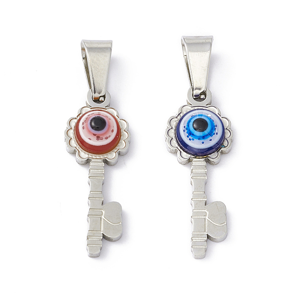 PandaHall 304 Stainless Steel Resin Pendants, Key Charms with Evil Eye, Stainless Steel Color, Mixed Color, 23x8.5x4mm, Hole: 6.5x3mm..., Multicolor
PandaHall 304 Stainless Steel Resin Pendants, Key Charms with Evil Eye, Stainless Steel Color, Mixed Color, 23x8.5x4mm, Hole: 6.5x3mm..., Multicolor