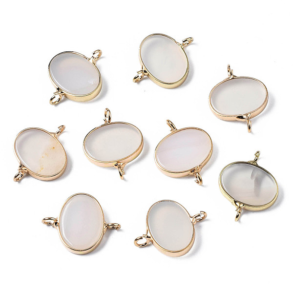 PandaHall Natural Agate Links Connectors, with Light Gold Plated Brass Findings, Oval, 20x16x3mm, Hole: 2mm Natural Agate Oval
PandaHall Natural Agate Links Connectors, with Light Gold Plated Brass Findings, Oval, 20x16x3mm, Hole: 2mm Natural Agate Oval