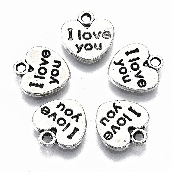 PandaHall Tibetan Style Alloy Charms, Heart with I Yove You, Cadmium Free & Lead Free, Antique Silver, 12x11x1.5mm, Hole: 1.5mm, about...
PandaHall Tibetan Style Alloy Charms, Heart with I Yove You, Cadmium Free & Lead Free, Antique Silver, 12x11x1.5mm, Hole: 1.5mm, about...