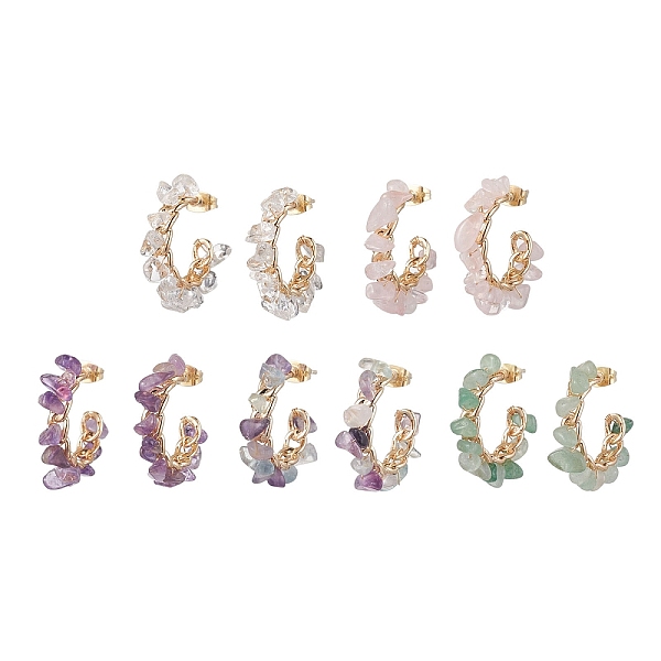 PandaHall Copper Wire Wrapped Natural Gemstone Stud Earrings for Women, 25.5~27x5~6mm Mixed Stone Ring
PandaHall Copper Wire Wrapped Natural Gemstone Stud Earrings for Women, 25.5~27x5~6mm Mixed Stone Ring